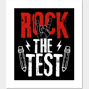 Retro Metal Rock The Test Day Funny Hand Sign Exam Testing Posters and Art